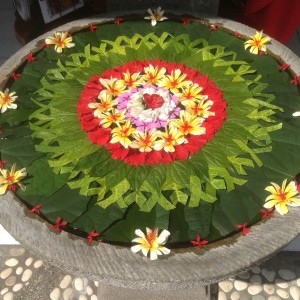 Balinese flower art from the Citakara Sari Estate cultural immersion program